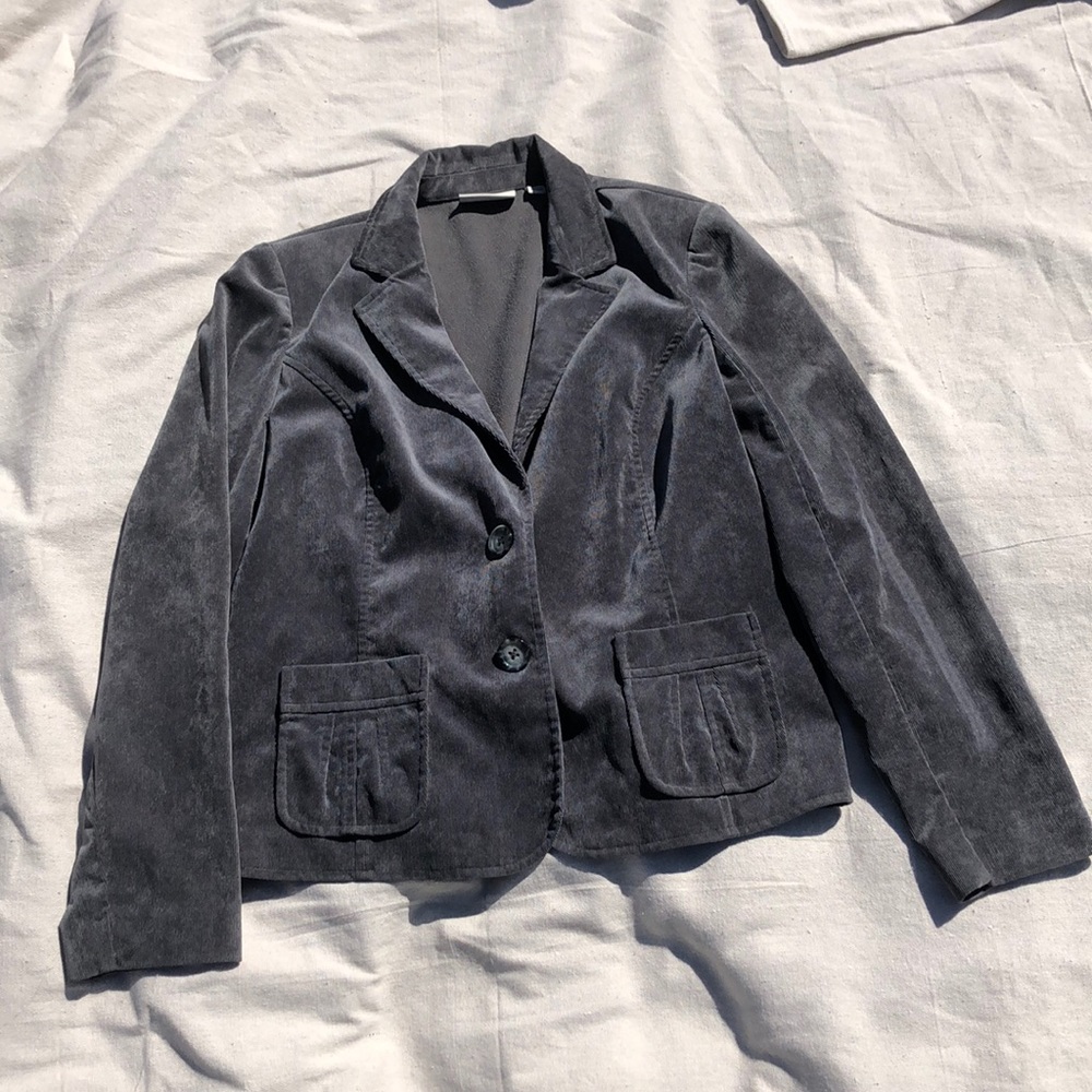 vintage grey velour blazer